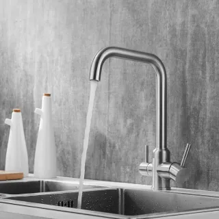 Смеситель для кухни Shevanik S268B с подключением фильтра сатин